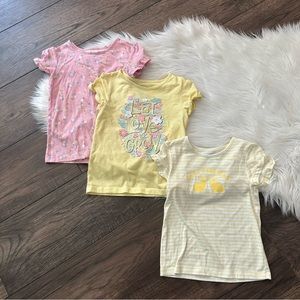 Size 5 Girls Yellow and Pink Shirts